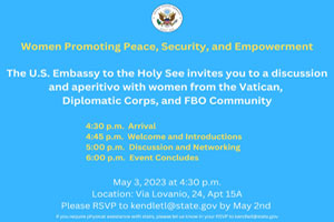 3 maggio 2023 ricevimento Ambasciata Americana presso Santa Sede