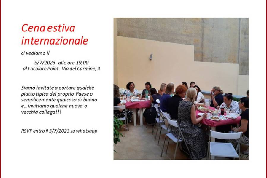 5 Luglio 2023: Cena estiva internazionale